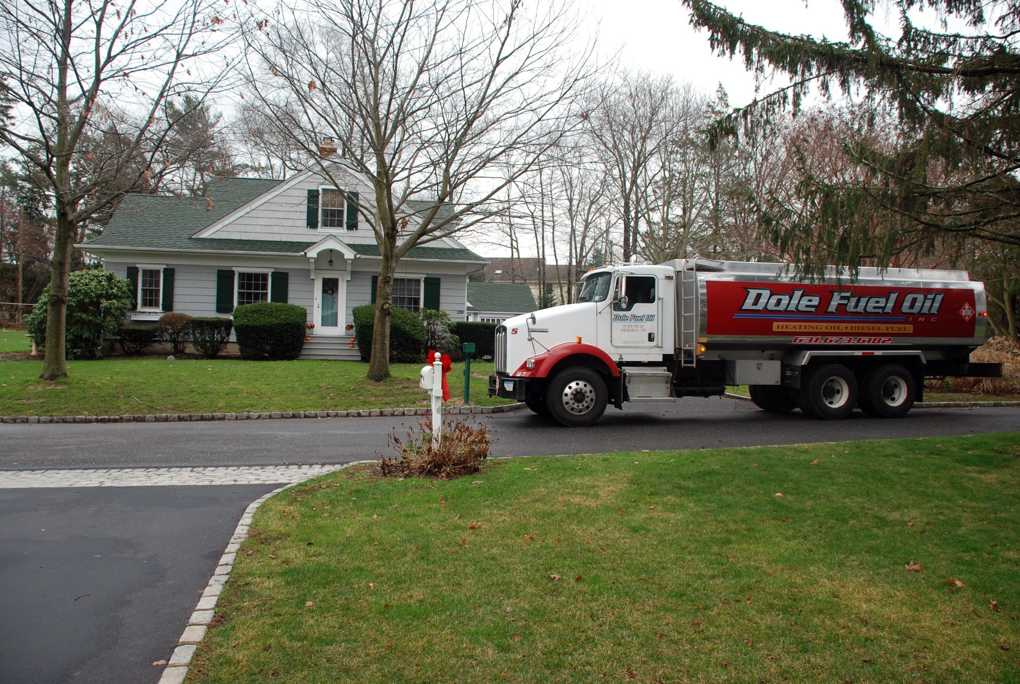 Dole Fuel Oil delivery truck at Long Island home