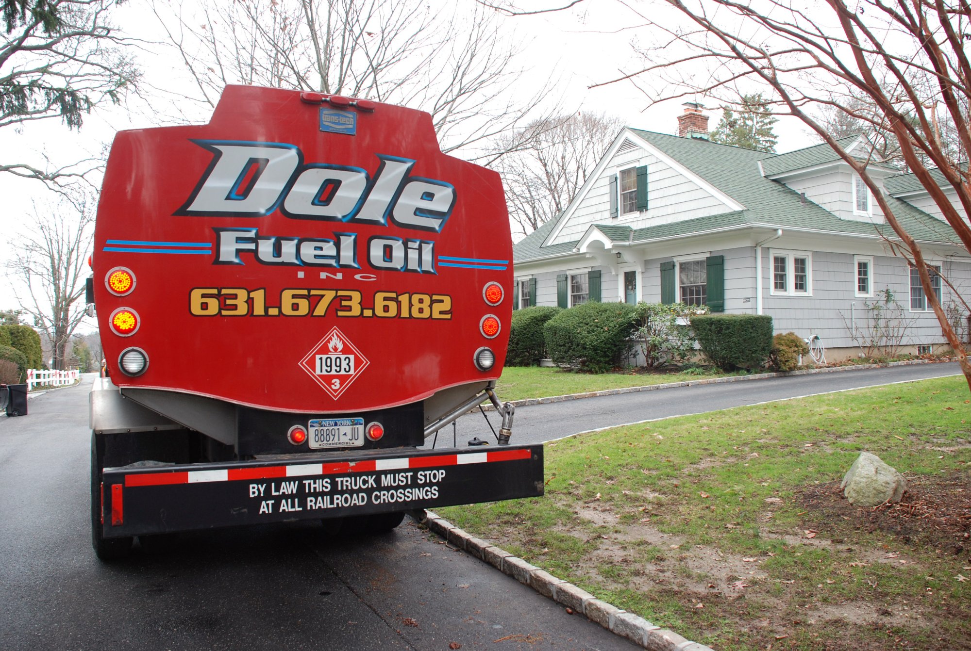 Dole Fuel Oil delivery truck at Long Island home